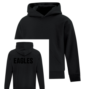 HOODIE - EAGLES - BLACK ON BLACK - YOUTH FIT
